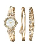 Anne Klein Bangle Watch and Bracelet Set AK/1868GBST